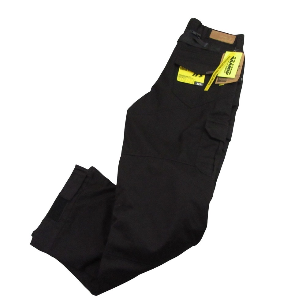 Iron Workers Cargo Pants Mens Size 32 Black Hardwearing Aramid Lined Motorcycle
